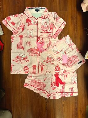 Katie Kime Dallas Toile Short Set NWT and Bag